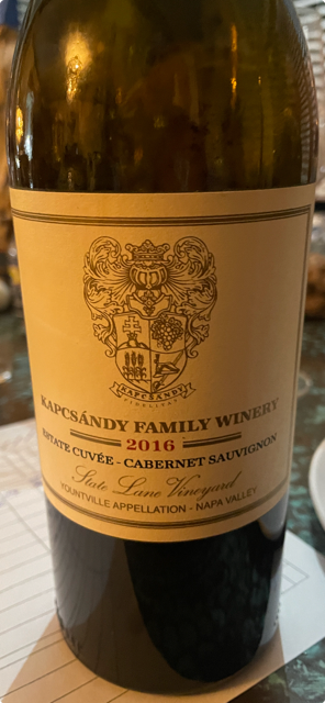 2016 Kapcsándy Family Winery Cabernet Sauvignon Estate Cuvée State