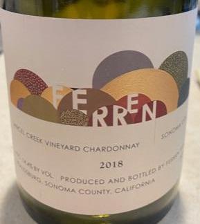 2017 Ferren Wines Chardonnay Lancel Creek Vineyard, USA, California ...