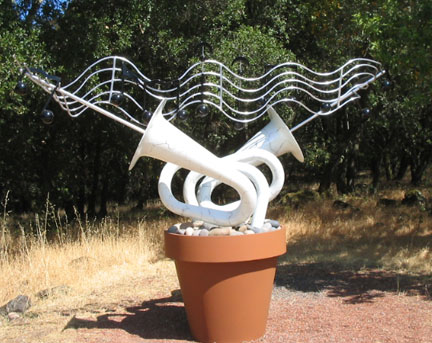 Music Themed Sculpture in Paradise Ridge Art Garden (Click to Enlarge)