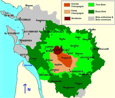 Map of Cognac Region (Click Image to Enlarge)
