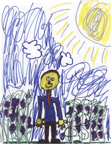 Greg La Follette portrait drawn by his youngest daughter at 4 years old (Click image to enlarge)  